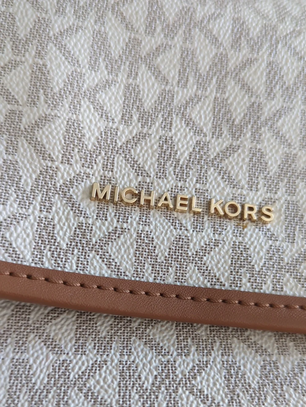 Michael Kors Harrison Medium Logo Backpack In Vanilla/Acorn